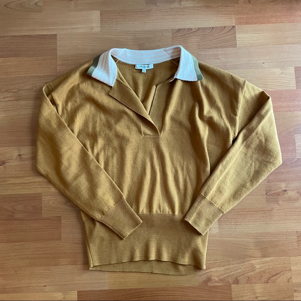 Madewell Colorblock Polo Sweater - Picture 1 of 6